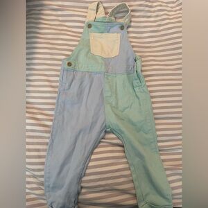 EUC H&M Mint and Light Blue Overalls 2T